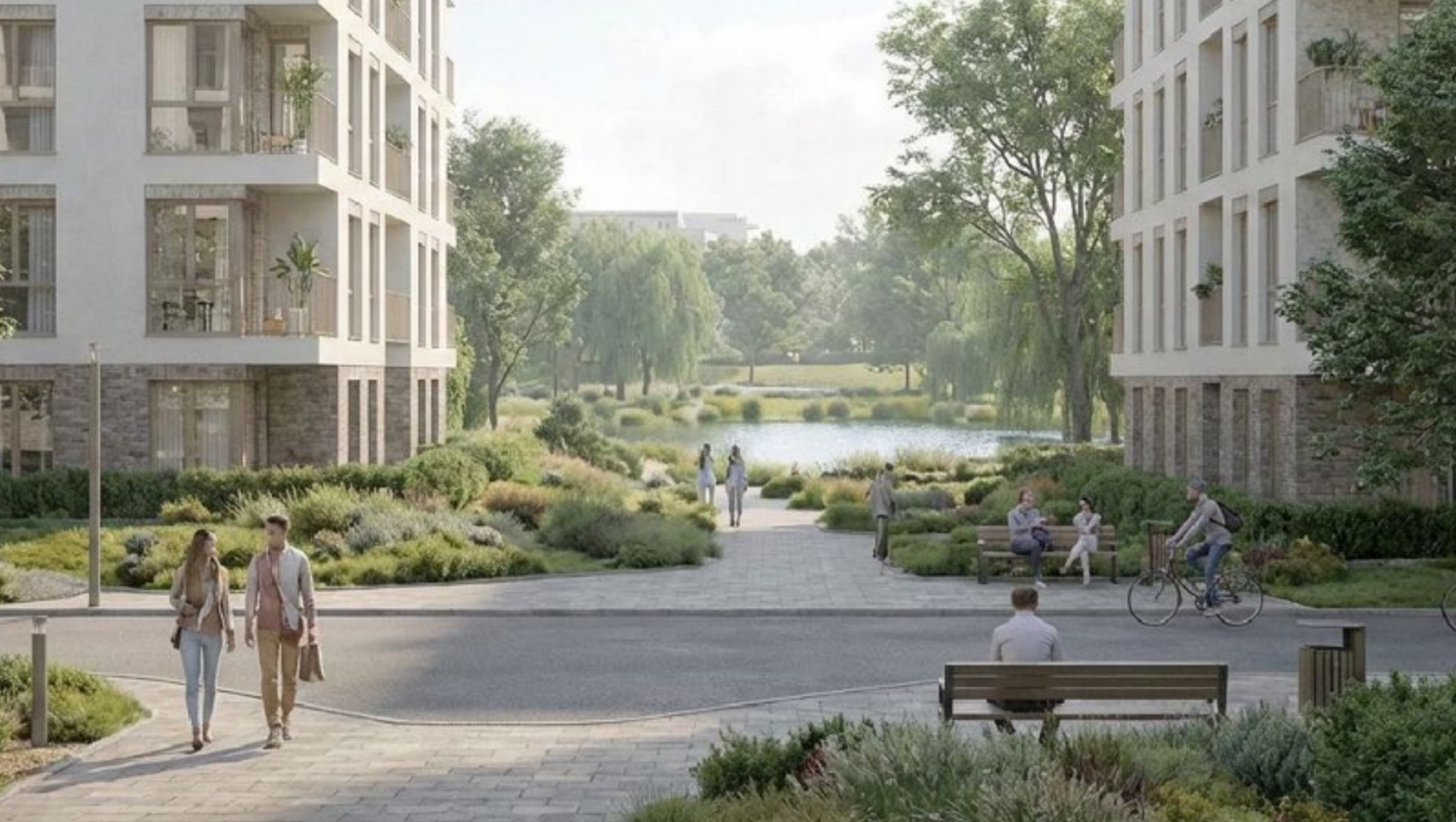 Vision render of the neighbourhood streets